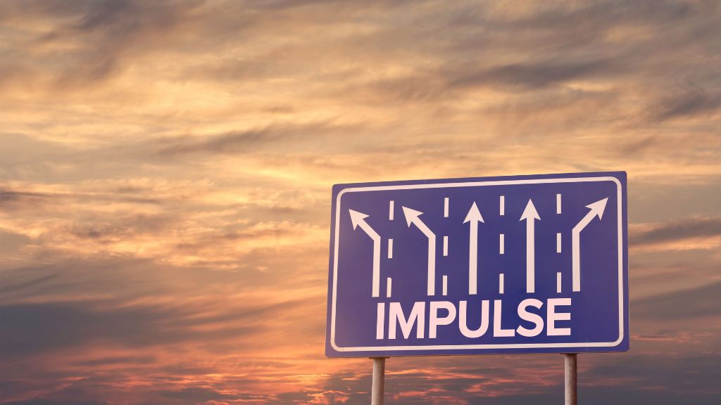 Bild eines STraßenschildes das in 5 Richtungen zeigt, darunter das Wort "Impulse"