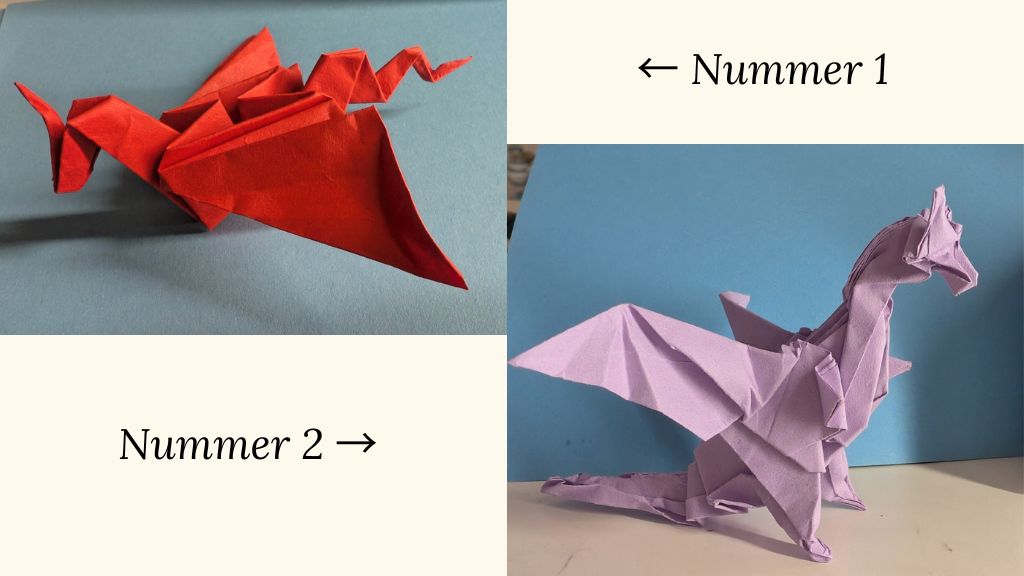 Bild von 2 Origamidrachen