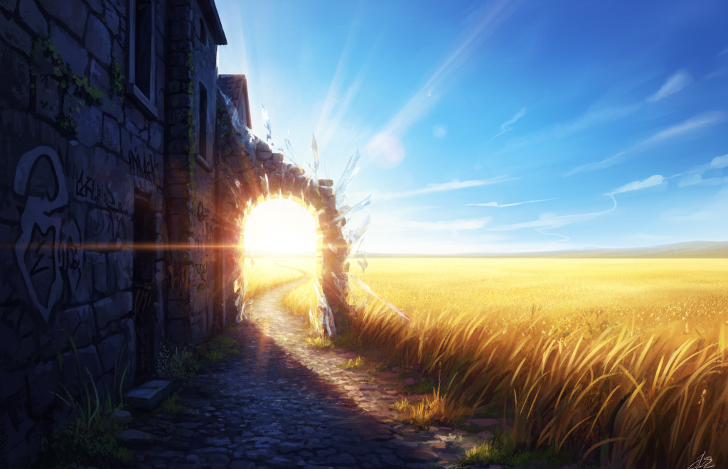 Bild wie die Sonne durch einen Torbogen scheint als Symbolbild für Perspektivwechsel in Selbsthilfegruppe